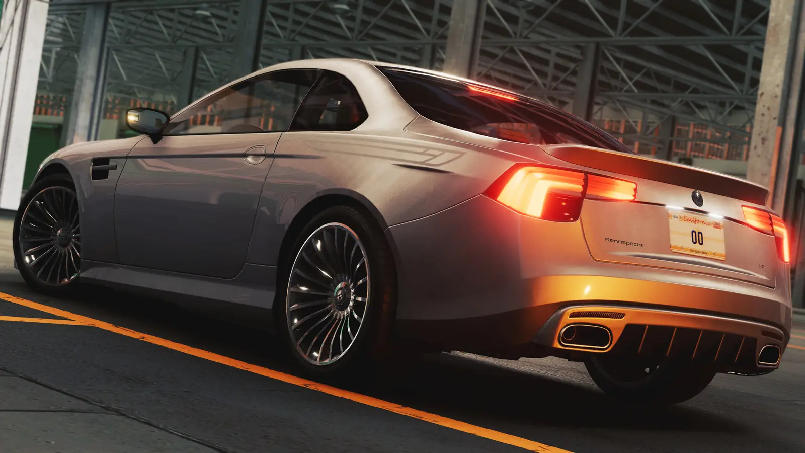 Concept illustration of a coupe in a garage